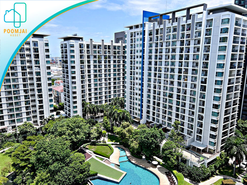 คอนโด The Parkland Srinakarin ( เดอะ พาร์คแลนด์ ศรีนครินทร์)  ชั้น 14 อาคาร E  (ด้านหน้าโครงการ)